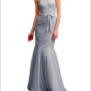 Modern Monique Lhuillier dove grey Mermaid dress Size 4 with tag